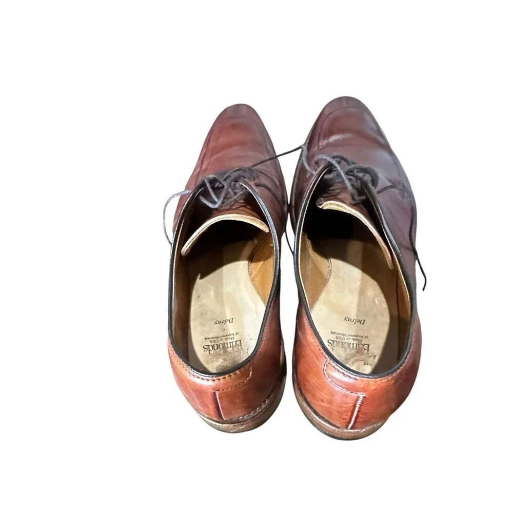 Allen Edmonds Delray Split Toe Chili Brown Leather Dress Shoes Mens Size 10.5 B